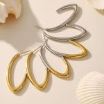High Polished Minimalist C- Shaped Color Matching Earrings Ear Studs 18K Gold Colorfast All-Matching Stainless Steel Earrings