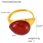 color: TXA212-Red Color Resin Ring -Size 7