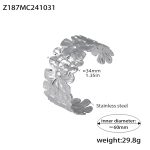 color: Z187-Steel Color Flower Open Bangle