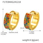 color: F1703-Gold Mixed Colors Zircon Earrings