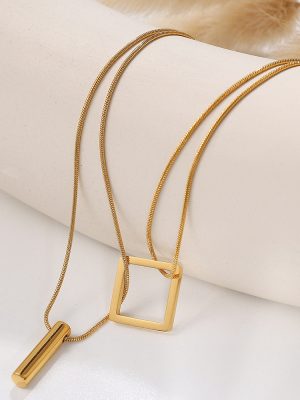 Stainless Steel All-Match Multilayer Collarbone Necklace Women's Simple Personalized Cold Style Design Item