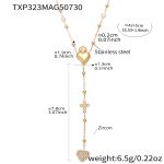 color: TXP323-Gold Heart Y Letter Necklace