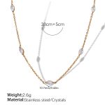 color: XL405WEG Clear Crystal Gold Necklace