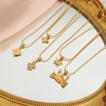 Simple Design Multiple Animal Pendant Stainless Steel Gold-Plated Non-Fading Necklace Ornament