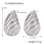 color: F1239-Steel Color Earrings