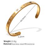 color: SZ219WEG White Rhinestone Gold Bangle