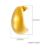color: Bean Stud Earrings Large Gold MS-621