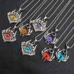 New exaggerated personalized women's devil's eye pendant necklace with spot drill clavicle chain decoration.