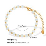 color: SL54 White Cat's Eye Stone Gold Bracelet