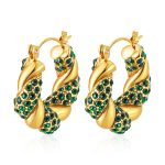 color: Green Rhinestone 18k Gold Plated
