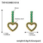 color: TXF455-Gold Green Zircon Earrings