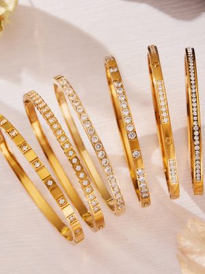 New Stainless Steel 5A Zircon Ring Buckle Bracelet Combination Simple Starry Bracelet