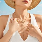 Hollow Pig Nose Full Zircon-Inlaid Pendant Necklace Stainless Steel 18K Gold Plating Female Accessories