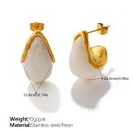 color: EH297WEG White Resin Earrings
