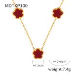 color: MDTXP100-Gold Red Color Necklace