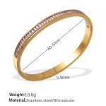 color: SZ209PKG Pink Rhinestone Gold Bangle