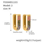 color: F836-2 Colorful Zircon Earrings -Medium