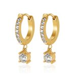 color: -5 Hanging Round Zircon Earrings