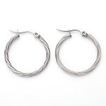 color: 3.5 Twisted Wire Earrings Steel Color MS-038