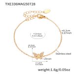 color: TXE336-Gold Butterfly Bracelet 13+5cm