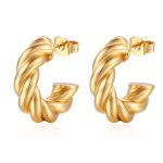 Minimalist Creative Twist Weave Ring Earrings Cold Winding Exaggerated Earrings Women