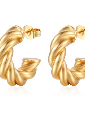 Minimalist Creative Twist Weave Ring Earrings Cold Winding Exaggerated Earrings Women