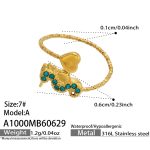 color: A1000-Blue Zircon Seahorse Open Ring -A