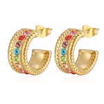 color: Gold Multicolor Rhinestone MS-187