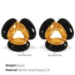 color: EH462BKG Black Resin Drop Earrings