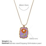 color: XL485CRG Colorful Enamel Necklace