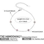 color: TXE148-Pink Zircon Steel Color Bracelet 16.5+5cm