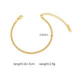 color: B-018 Bracelet Gold 2.5MM