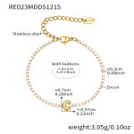 color: RE023-C Letter Gold Bracelet 16+5cm