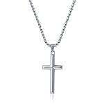 color: Fully Polished Stamped Cross Steel Color