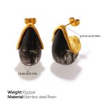 color: EH297BKG Black Resin Earrings