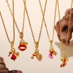 Retro Cartoon DIY High Heels Pendant Necklace Stainless Steel 18K Gold Plating Advanced All-Match Ornament Women