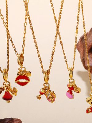 Retro Cartoon DIY High Heels Pendant Necklace Stainless Steel 18K Gold Plating Advanced All-Match Ornament Women