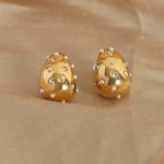 New Personalized All-Match Stainless Steel Gold-Plated Geometric Water Drop Diamond-Embedded High-Gloss Beading Earrings Jewelry Women
