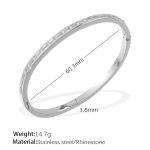 color: SZ210WES White Rhinestone Silver Bangle