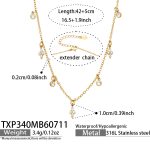 color: TXP340-Multi Zircon Pendant Gold Necklace -42+5cm