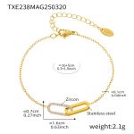color: TXE238--Gold Zircon Bracelet 16+5cm