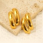 New Golden Stainless Steal Earrings 18K Gold Advanced Electroplating All-Matching Women