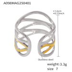 color: A098-Two-tone Gold Ring / size: US 7