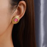 Retro Stainless Steel Earrings Personality Ornament 18K Gold Earrings Drop Oil Matching Combination Popular