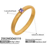 color: Z002-Purple Zircon Bangle -Width 12MM