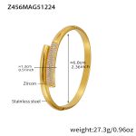 color: Z456-Gold White Zircon Bangle
