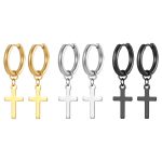 Stainless Steel Cross Shelf Ear Clip Simple Unisex 31618K N Earrings