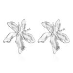 color: Maple Leaf Earrings Steel Color MS-431