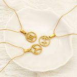 Retro Ornament Versatile High-Grade Hollow Twelve Constellation Stainless Steel Necklace Clavicle Chain Female