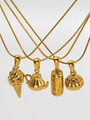 Women's Stainless Steel All-Match High-Grade Necklace Plated 18K Gold Accessories